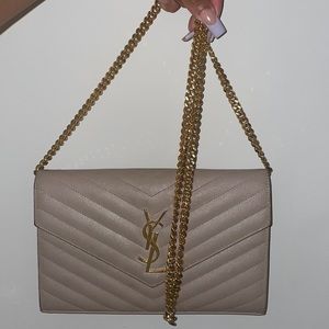 SAINT LAURENT MONOGRAM CHAIN CLUTCH